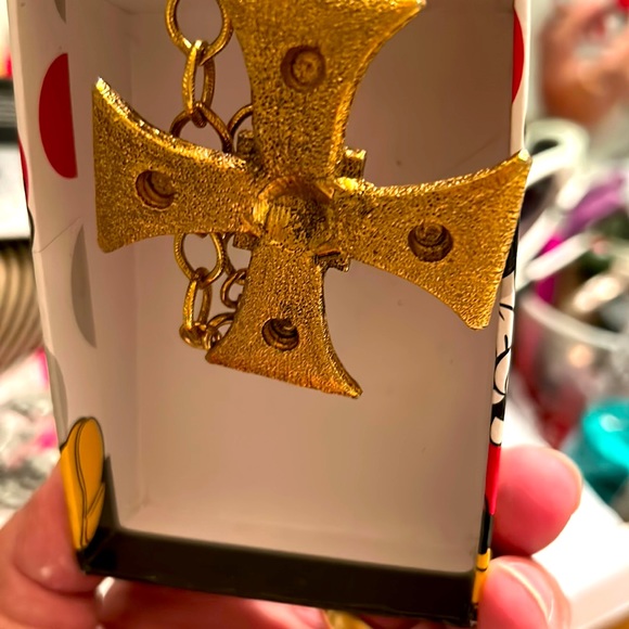 Gold Biker cross necklace.. it makes a STATEMENT! - Picture 2 of 5